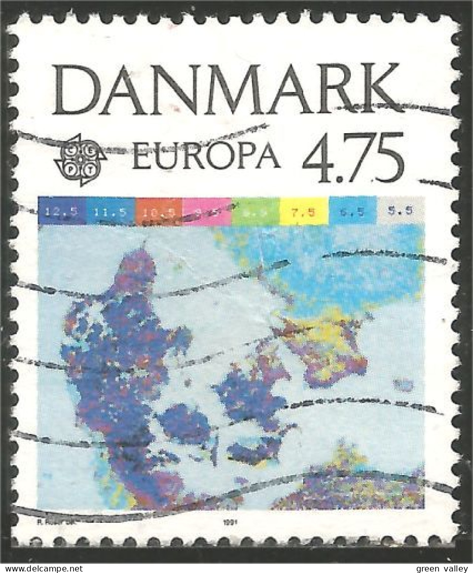 EU91-8b EUROPA-CEPT 1991 Danemark Espace Space Communication Satellite - Telekom