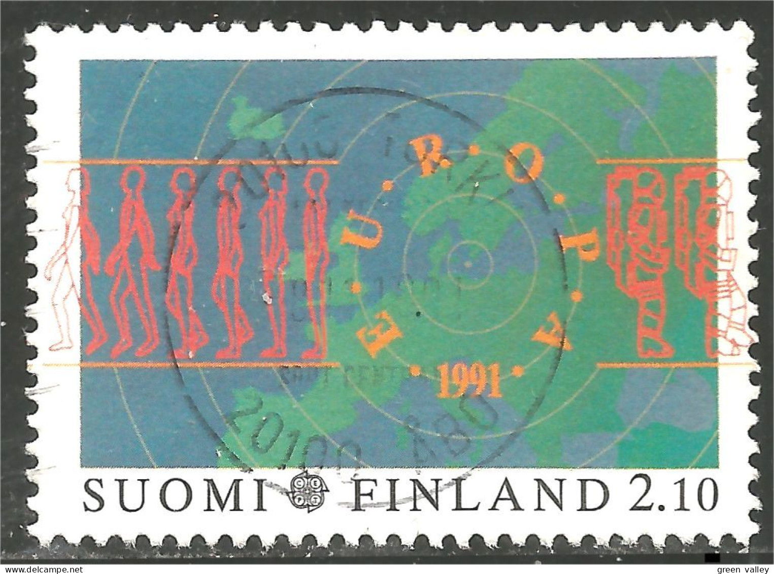 EU91-9b EUROPA-CEPT 1991 Finlande France Espace Space Communication Satellite - Télécom