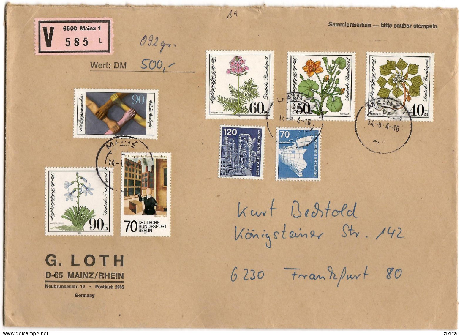 GERMANY - BIG COVER - V - Letter 1984 Mainz - Briefe U. Dokumente