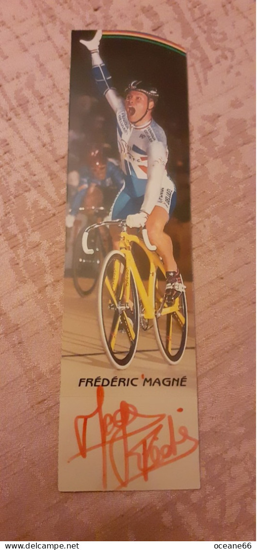 Autographe Frederic Magné Pistard Equipe De France Format 5,5 X 20,5 Cm - Cyclisme