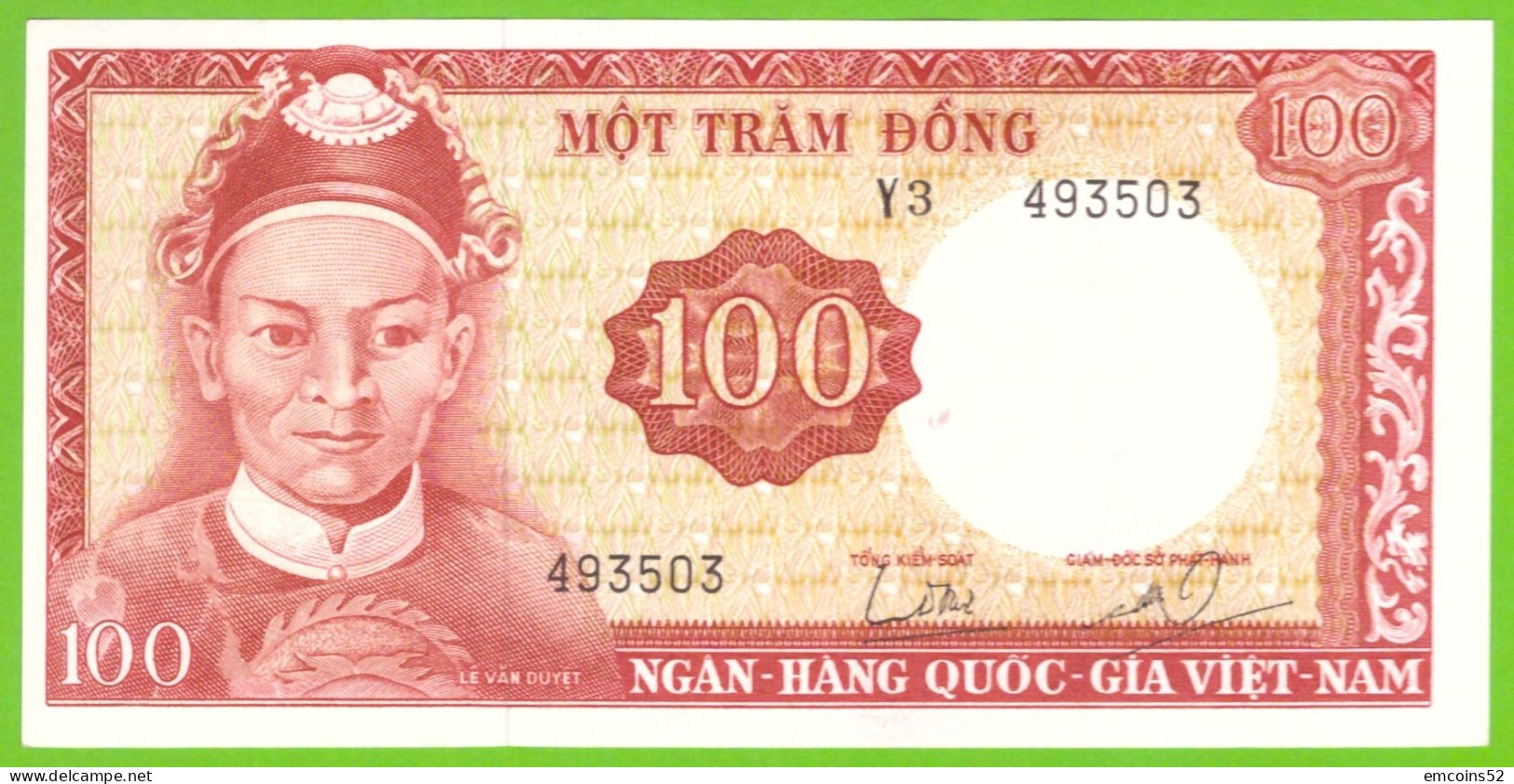 VIETNAM 100 DONG 1966  P-19b  UNC - Viêt-Nam