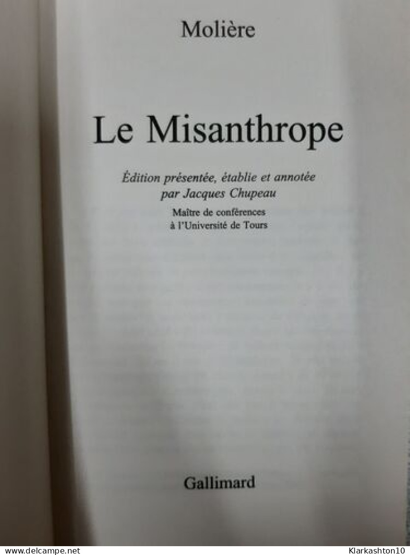 Le Misanthrope - Other & Unclassified