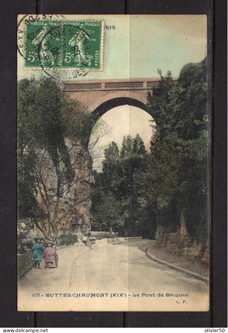 Buttes-Chaumont - XIXe -  Le Pont De Briques - Parcs, Jardins