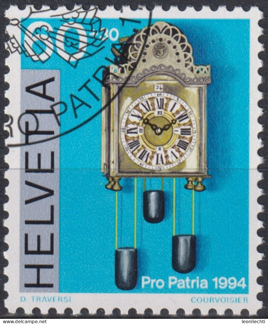 1994 Schweiz Pro Patria, Volkskunst Neuenburger Pendule ⵙ Zum:CH B243, Mi:CH 1527, Yt: CH 1455 - Used Stamps