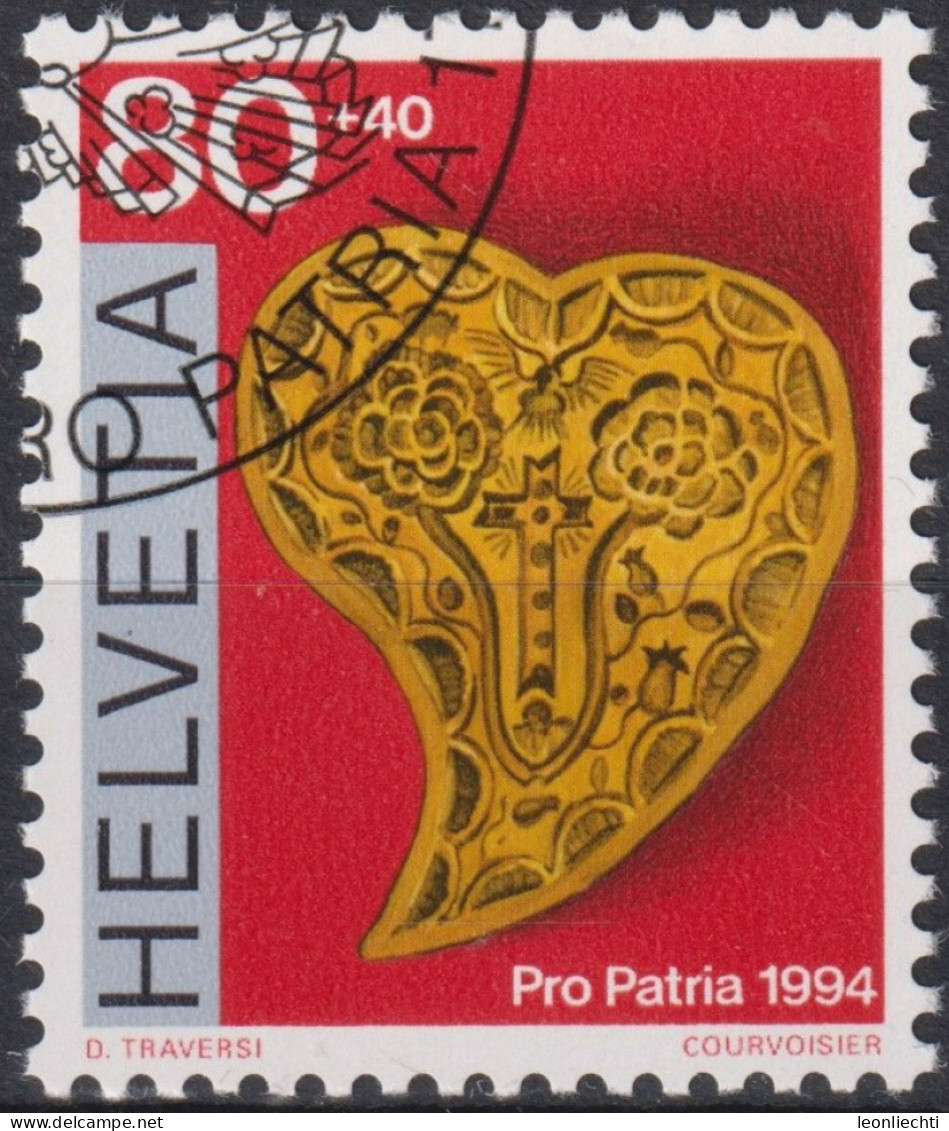 1994 Schweiz Pro Patria, Volkskunst Gebäckmodell Für "Kräpfli" ⵙ Zum:CH B245, Mi:CH 1529, Yt: CH 1457 - Used Stamps