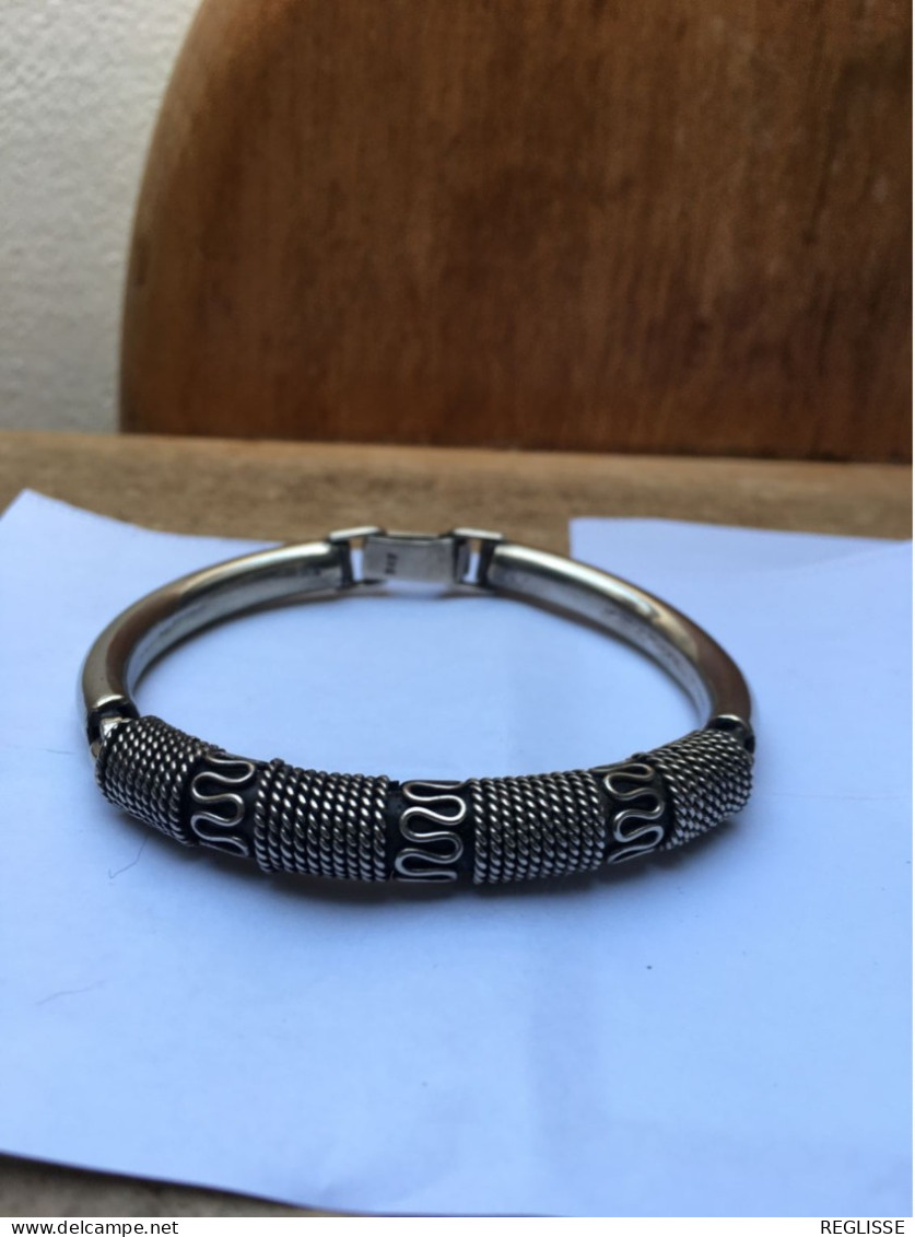 Bracelet Jonc En Argent Massif - Armbänder