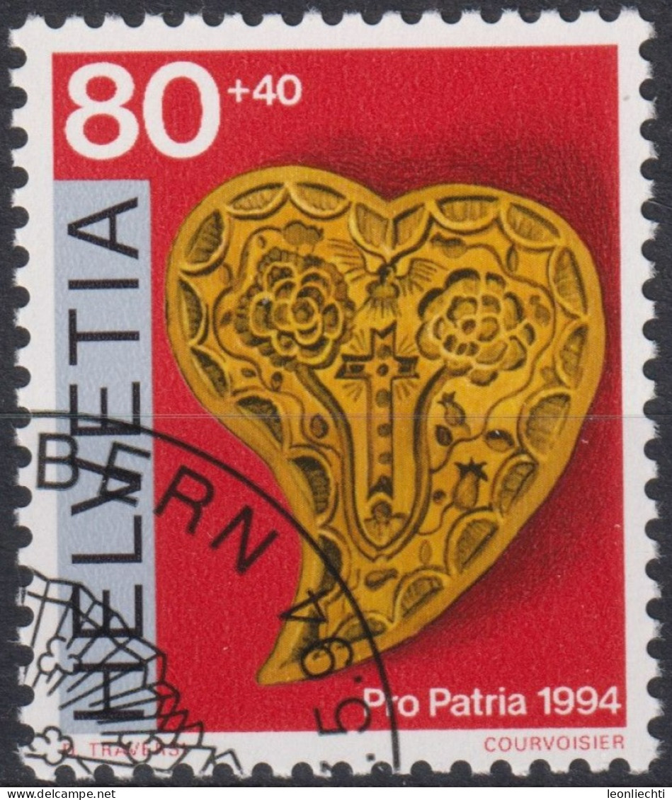 1994 Schweiz Pro Patria, Volkskunst Gebäckmodell Für "Kräpfli" ⵙ Zum:CH B245, Mi:CH 1529, Yt: CH 1457 - Oblitérés