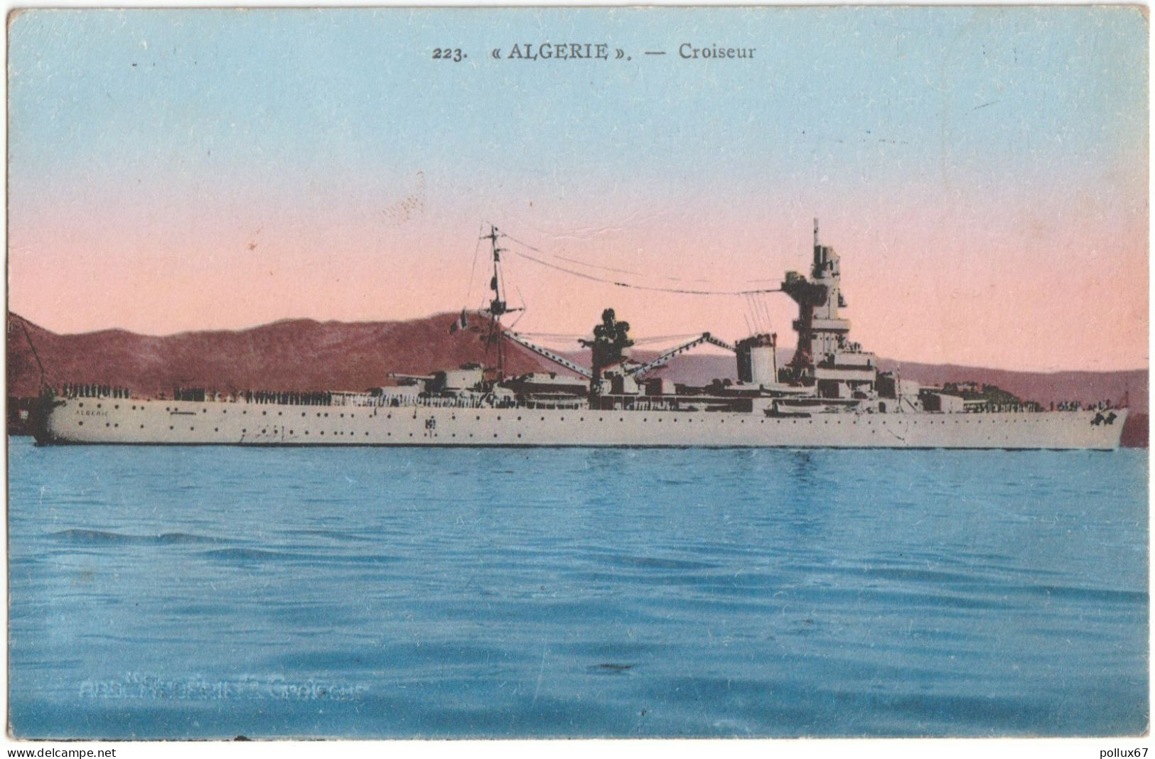 CPA BATEAUX. BATEAU DE GUERRE  -  "ALGÉRIE"  -  CROISEUR - Krieg