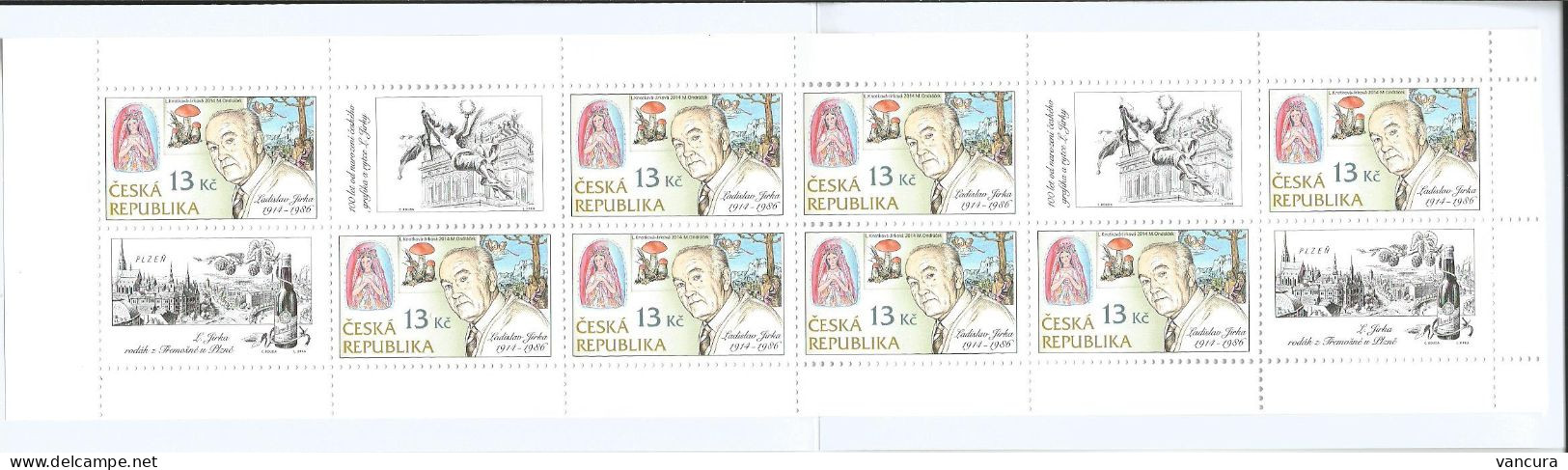 Booklet 795 Czech Republic Ladislav Jirka, Engraver 2014 Beetle Dahlia Dragon Statue St George Microscope Mushroom - Unused Stamps