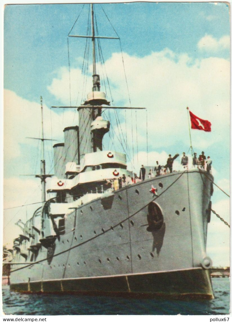 CPSM BATEAUX DE GUERRE. LE CROISEUR "AURORE" AU MOUILLAGE ÉTERNEL. LÉNINGRAD - Warships