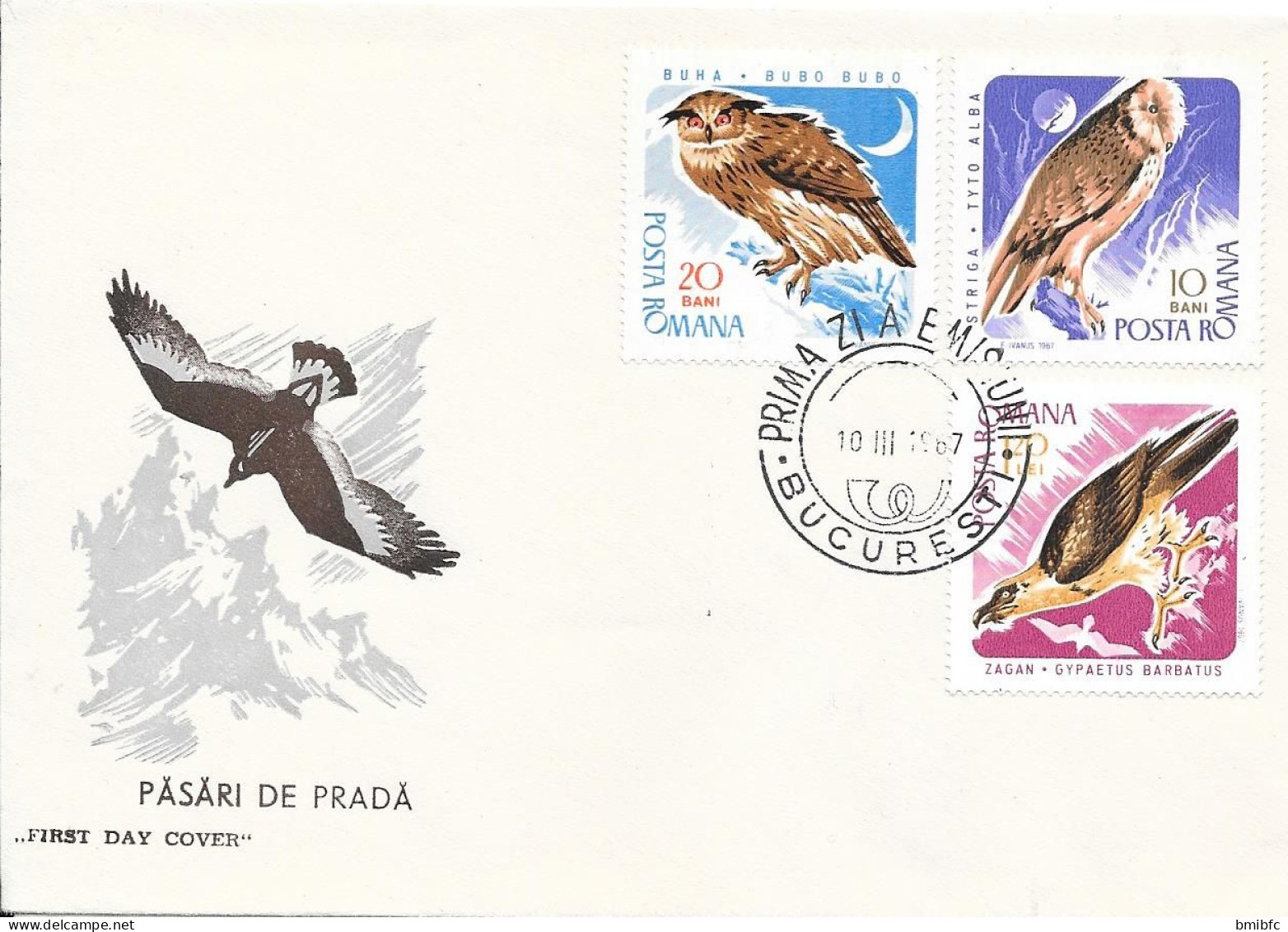 PASARI DE PRADA - BUCUREST 10 III 1967 - Eagles & Birds Of Prey