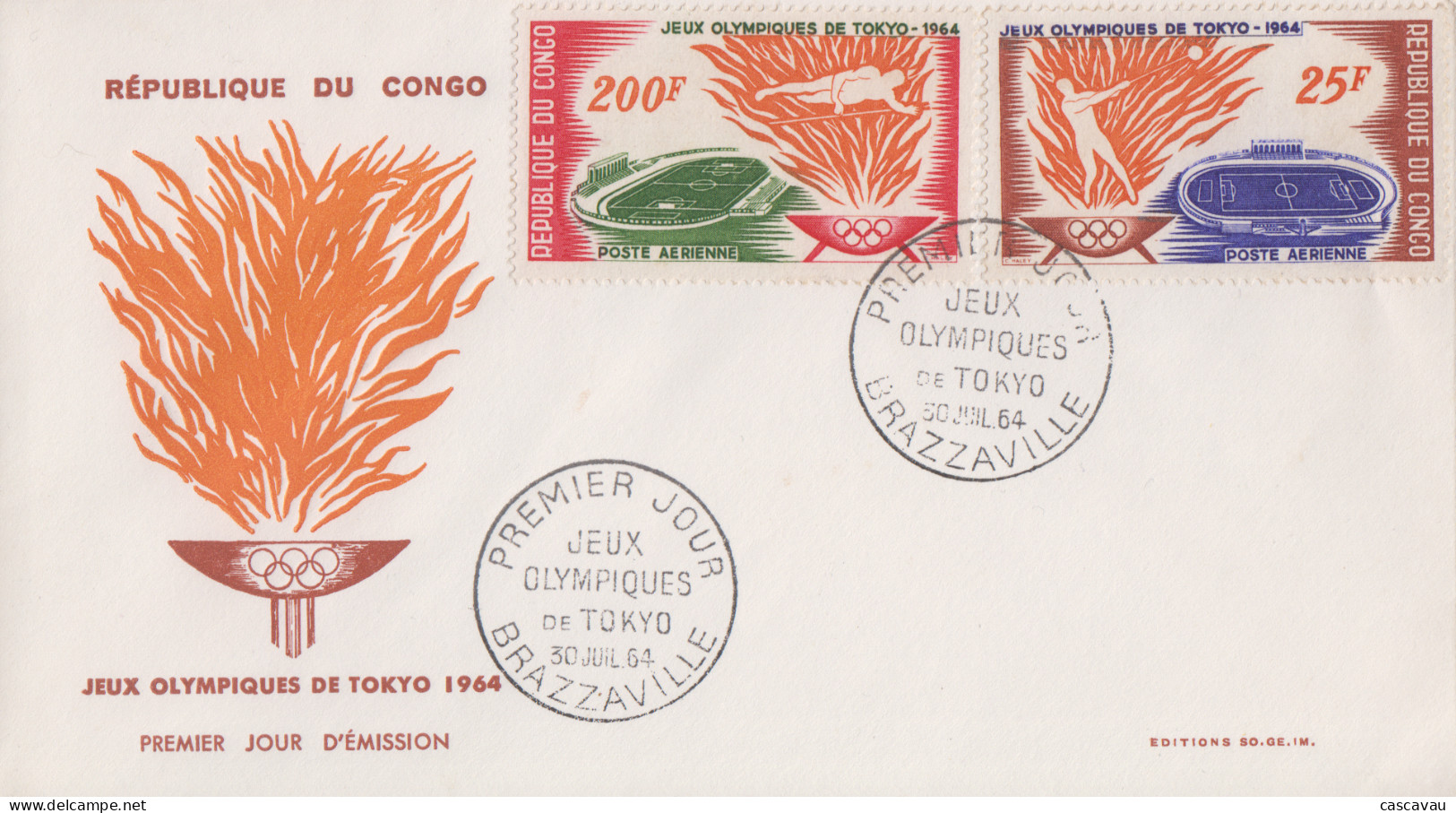 Enveloppe  FDC   1er  Jour    CONGO    Jeux  Olympiques  TOKYO   1964 - Summer 1964: Tokyo