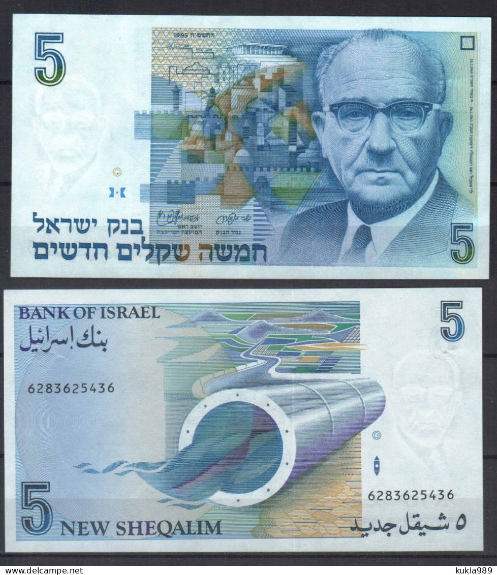 ISRAEL BANKNOTE 5 NEW SHEQEL PRES. HERZOG, 1985, UNC - Israël