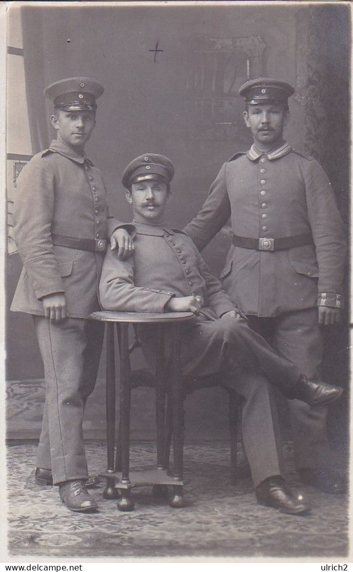 AK Foto 3 Deutsche Soldaten - Photo Dürr, Gummersbach - 1. WK (69445) - Weltkrieg 1914-18