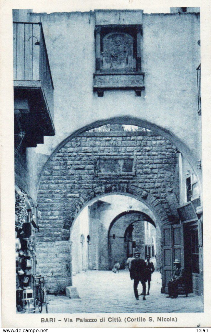 BARI - VIA PALAZZO DI CITTA - CORTILE S. NICOLA - F.P. - STORIA POSTALE - Bari