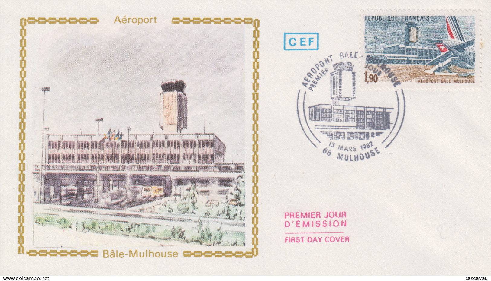 Enveloppe   FDC   1er   Jour    FRANCE    Aéroport    BALE - MULHOUSE    1982 - 1980-1989