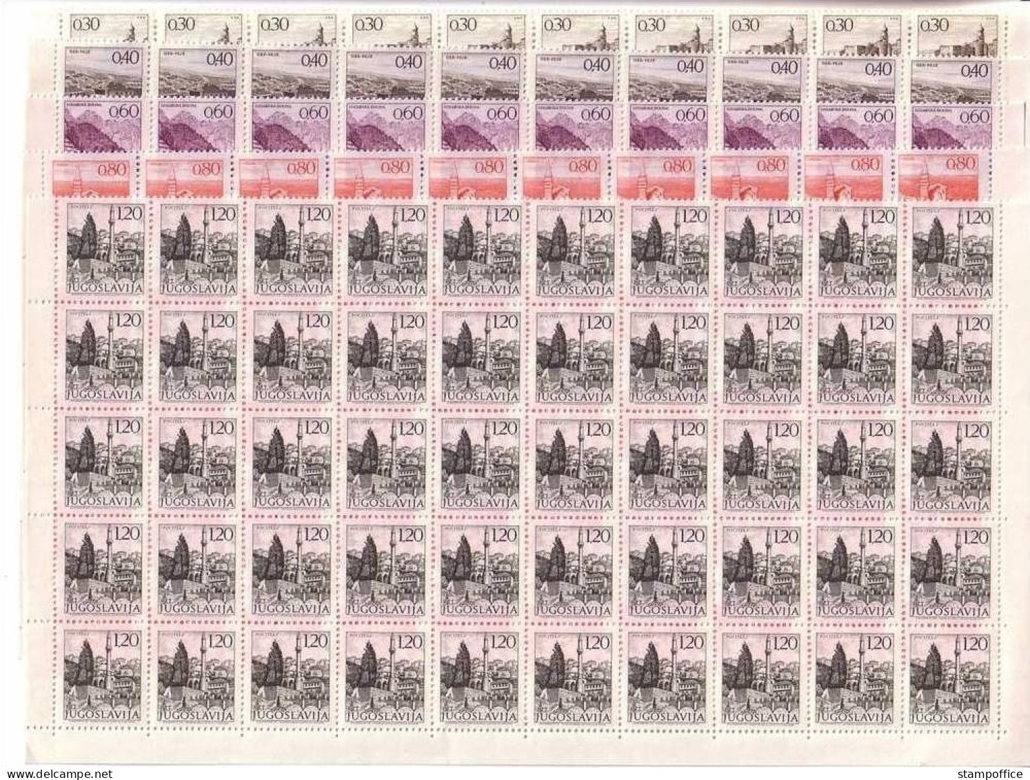 JUGOSLAWIEN MI-NR. 1480-1484 X POSTFRISCH(MINT) BOGENTEIL SEHENSWÜRDIGKEITEN 1972 - Unused Stamps
