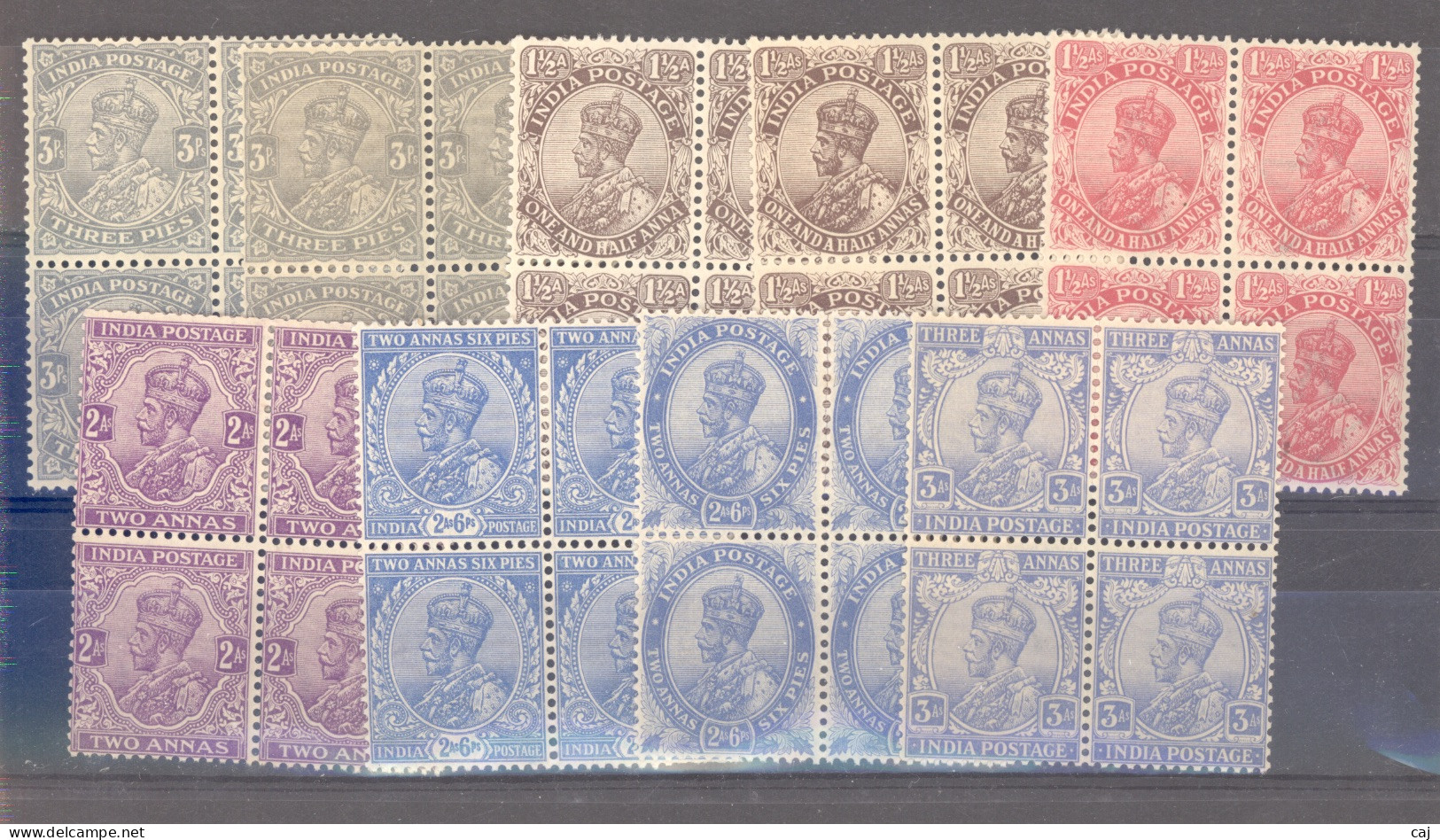 Inde   -  Anglaise  :  Yv  79-86  **  Sauf 85 ,  Blocs De 4 - 1911-35 Koning George V