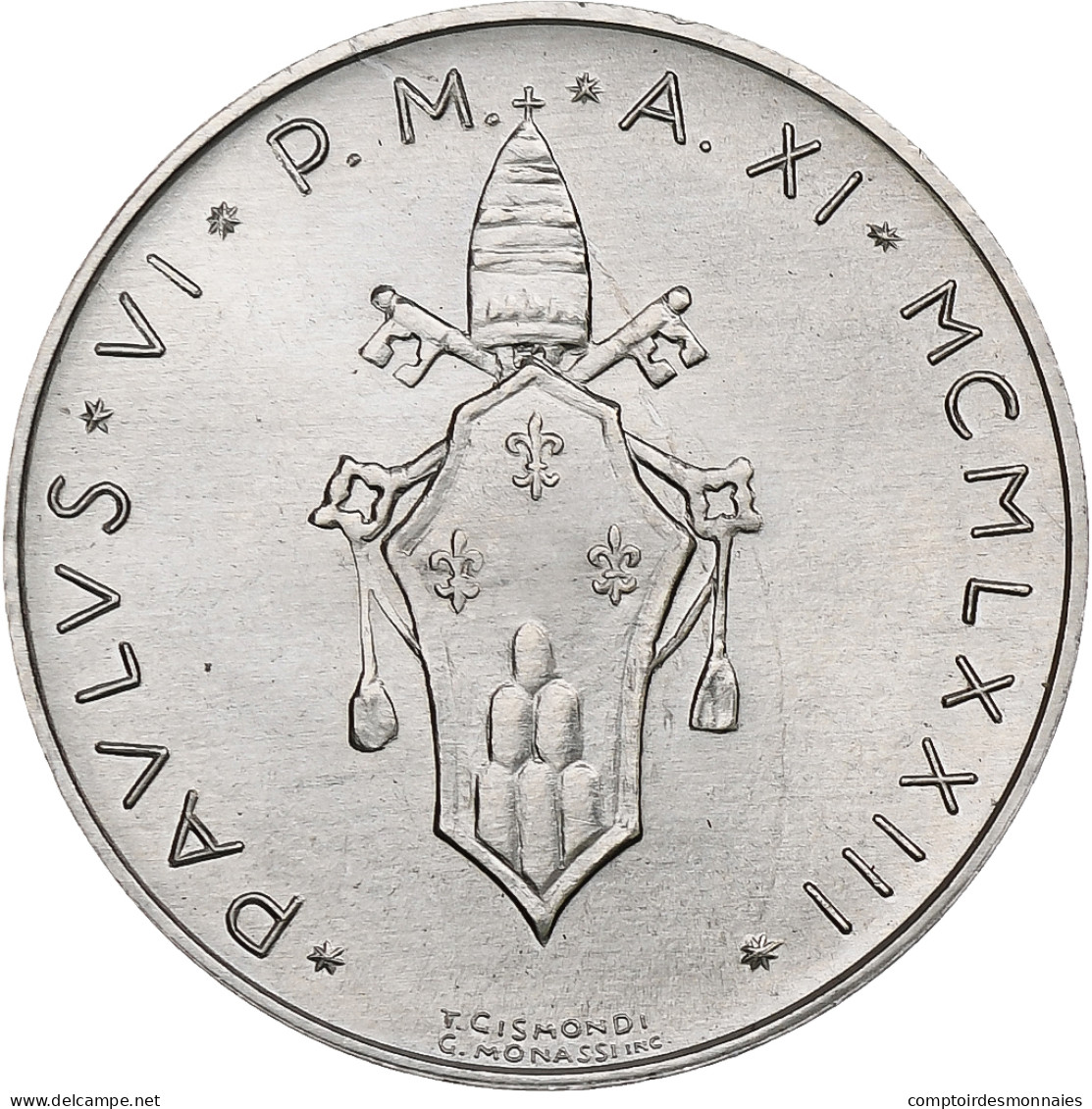 Vatican, Paul VI, 10 Lire, 1973 (Anno XI), Rome, Aluminium, SPL+, KM:119 - Vaticano