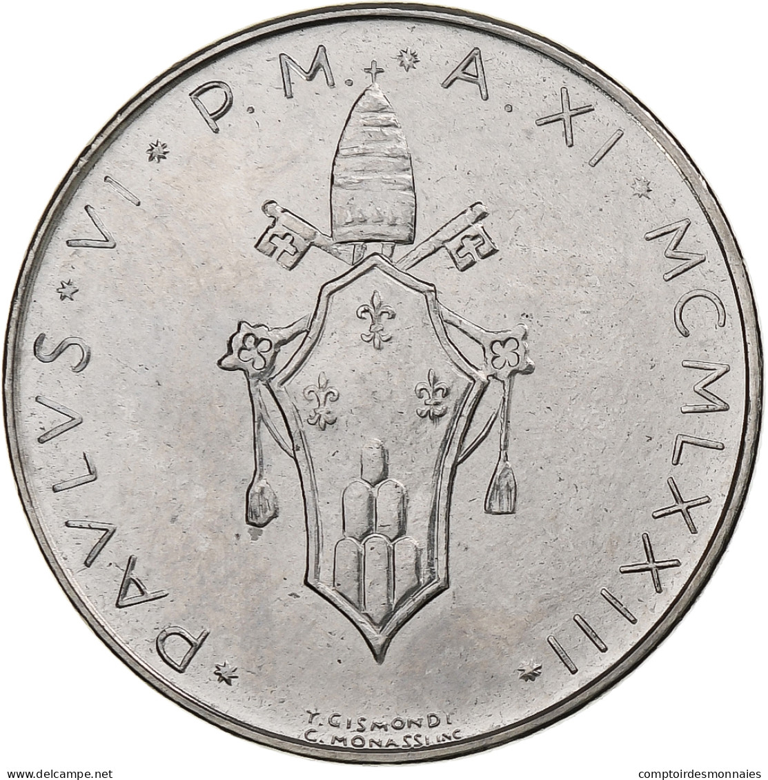 Vatican, Paul VI, 50 Lire, 1973 (Anno XI), Rome, Acier Inoxydable, SPL+, KM:121 - Vaticaanstad