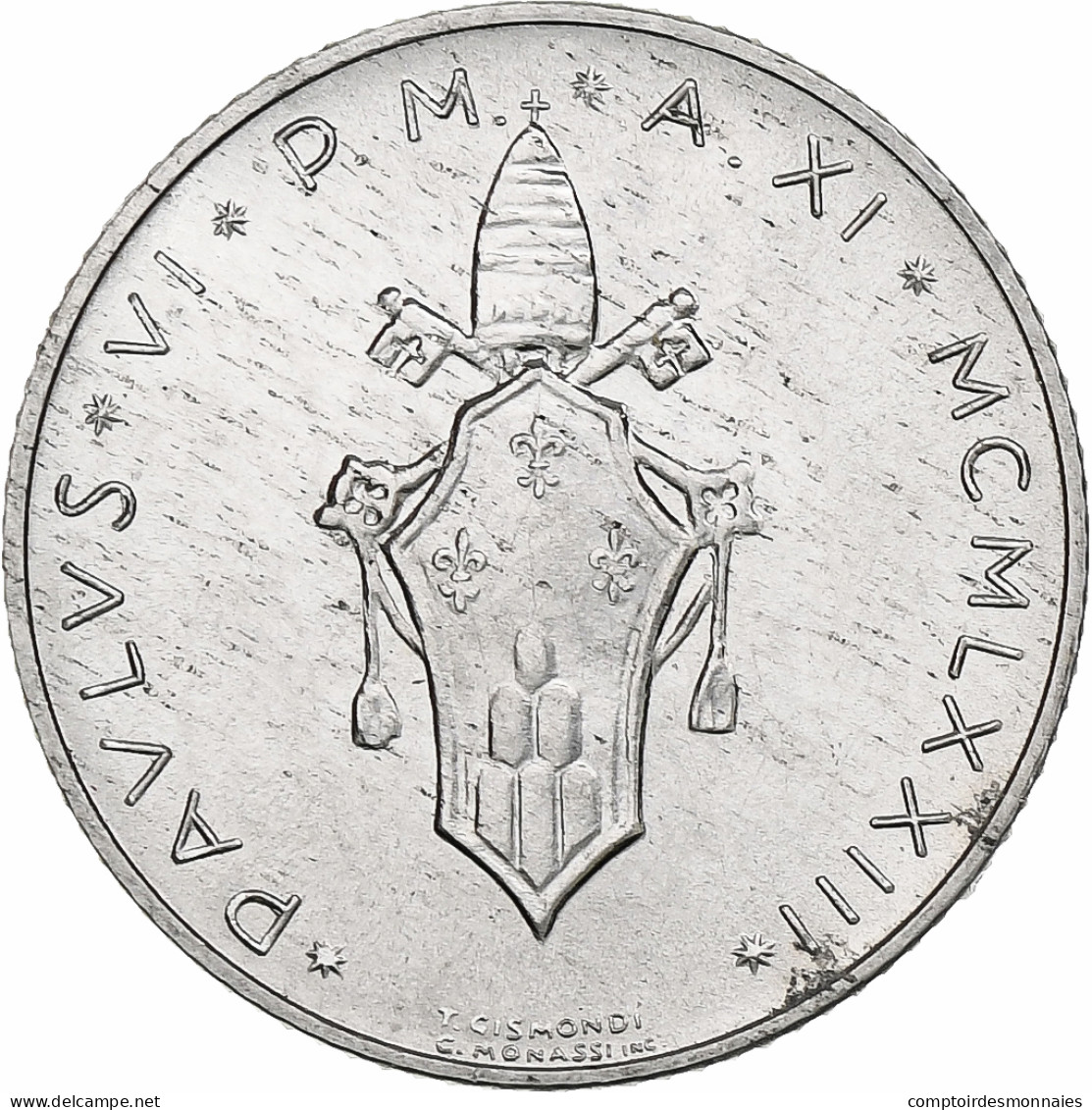 Vatican, Paul VI, 2 Lire, 1973 (Anno XI), Rome, Aluminium, SPL+, KM:117 - Vatikan