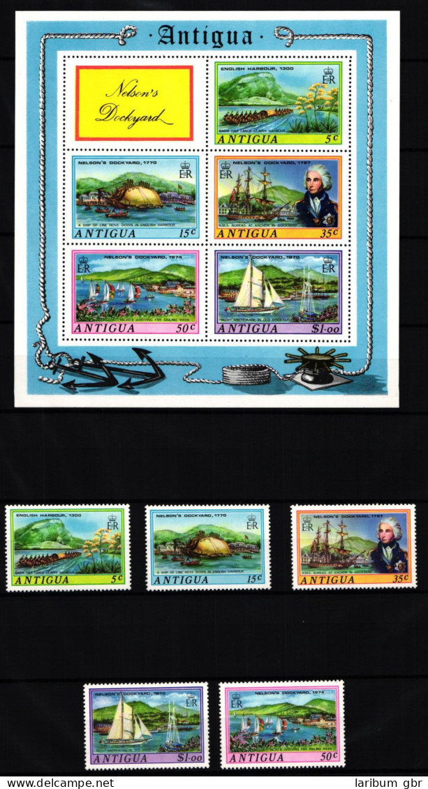 Antigua 358-362 Und Block 18 Postfrisch Schifffahrt #JH841 - Antigua Und Barbuda (1981-...)