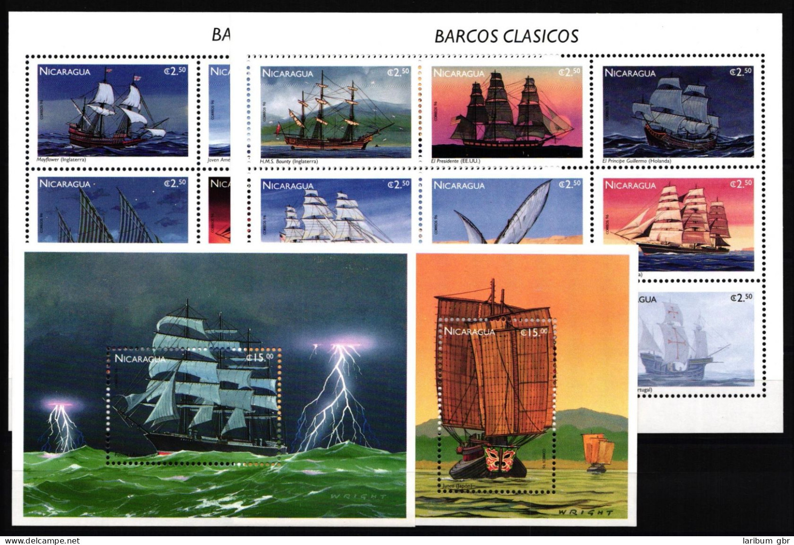 Nicaragua 3712-3729 Und Block 254 Und 255 Postfrisch Segelschiffe #JH826 - Nicaragua