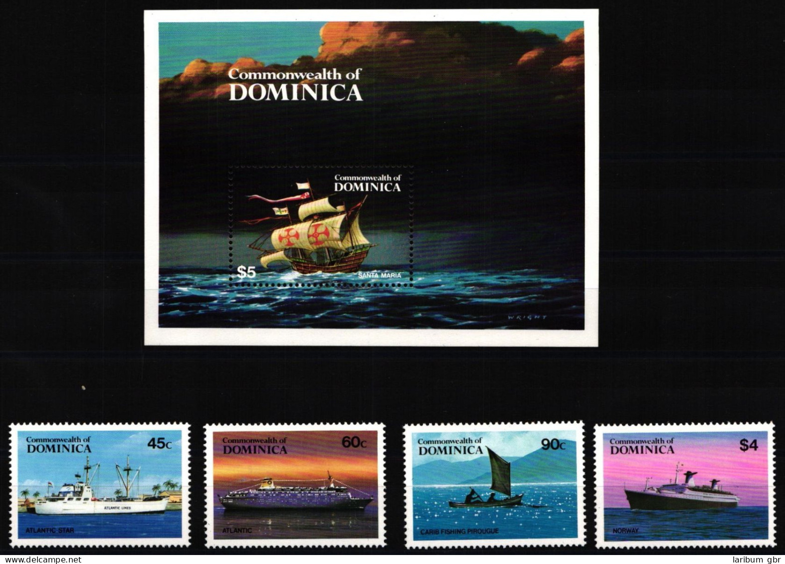 Dominica 856-859 Und Block 89 Postfrisch Schifffahrt #JH899 - Dominica (1978-...)