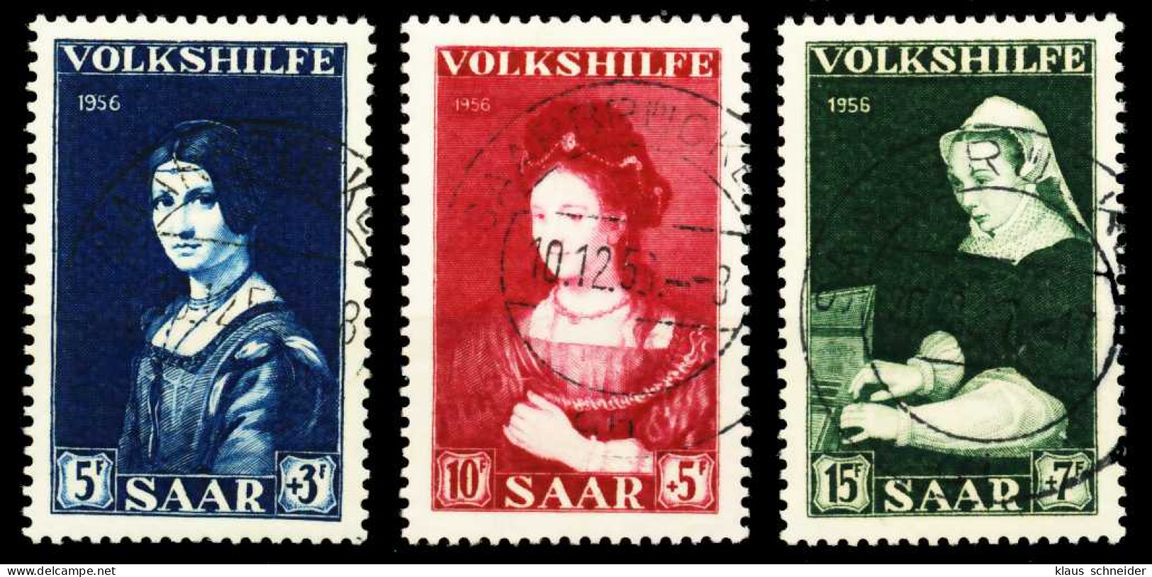 SAARLAND 1956 Nr 376-378 Zentrisch Gestempelt X5F390A - Used Stamps