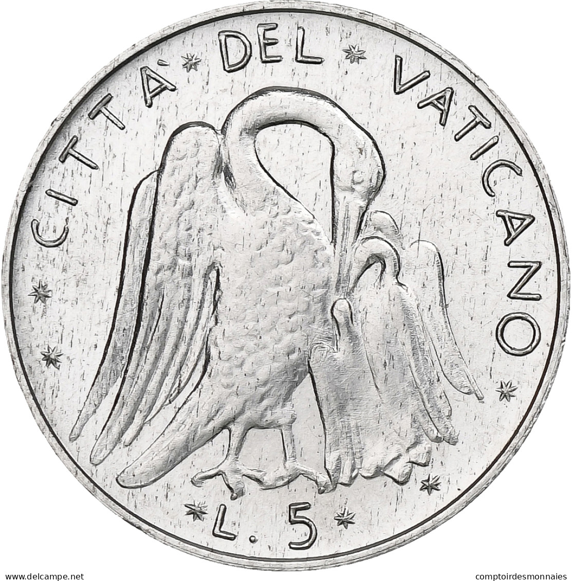 Vatican, Paul VI, 5 Lire, 1973 (Anno XI), Rome, Aluminium, SPL+, KM:118 - Vatican