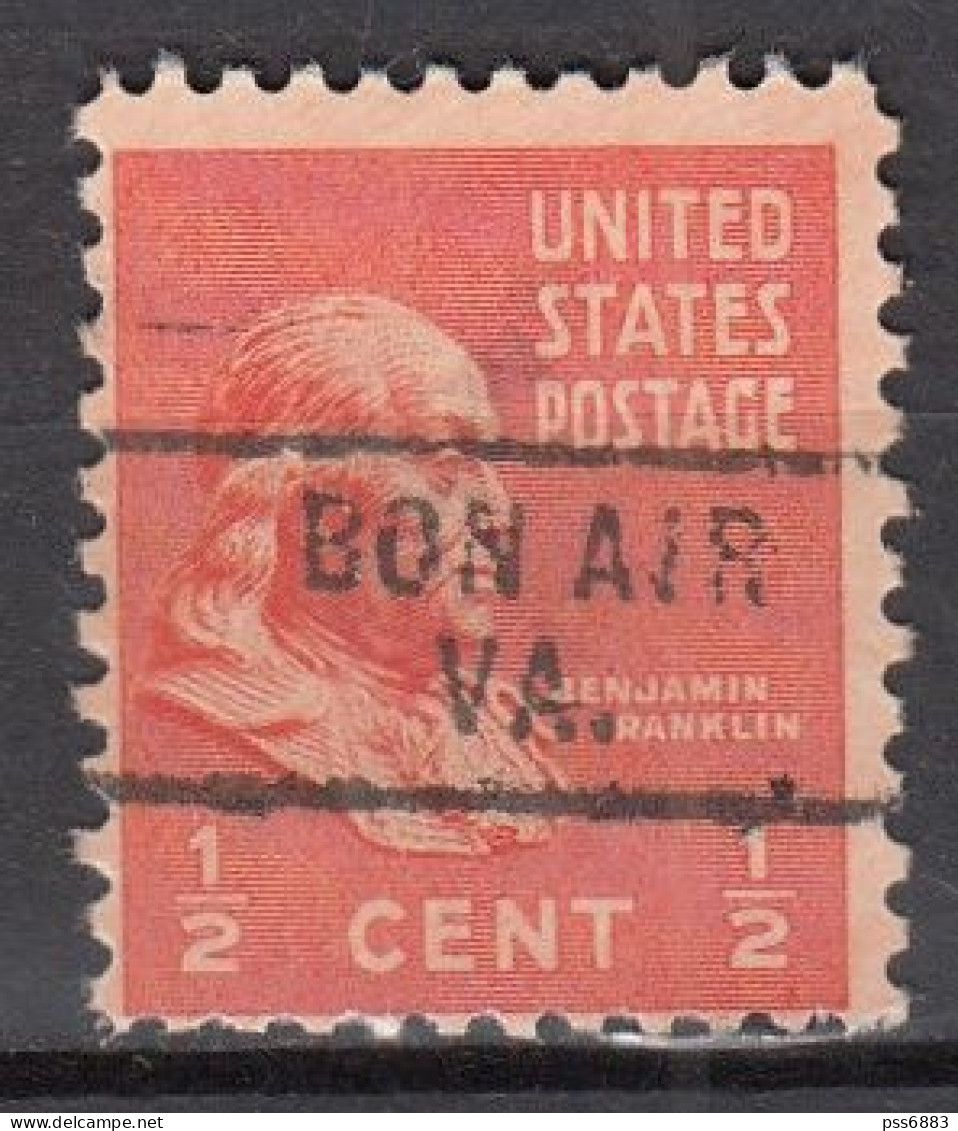 USA LOCAL Precancel/Vorausentwertung/Preo From VIRGINIA - Bon Air - Type 729 - Kisten Für Briefmarken