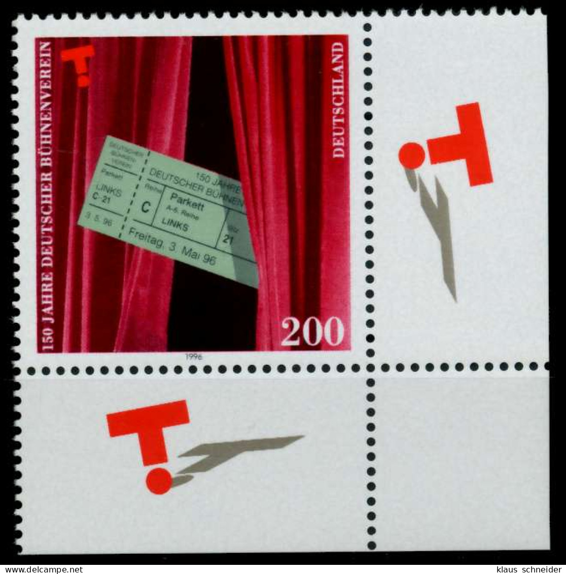 BRD 1996 Nr 1857 Postfrisch ECKE-URE X8CD8F2 - Ungebraucht