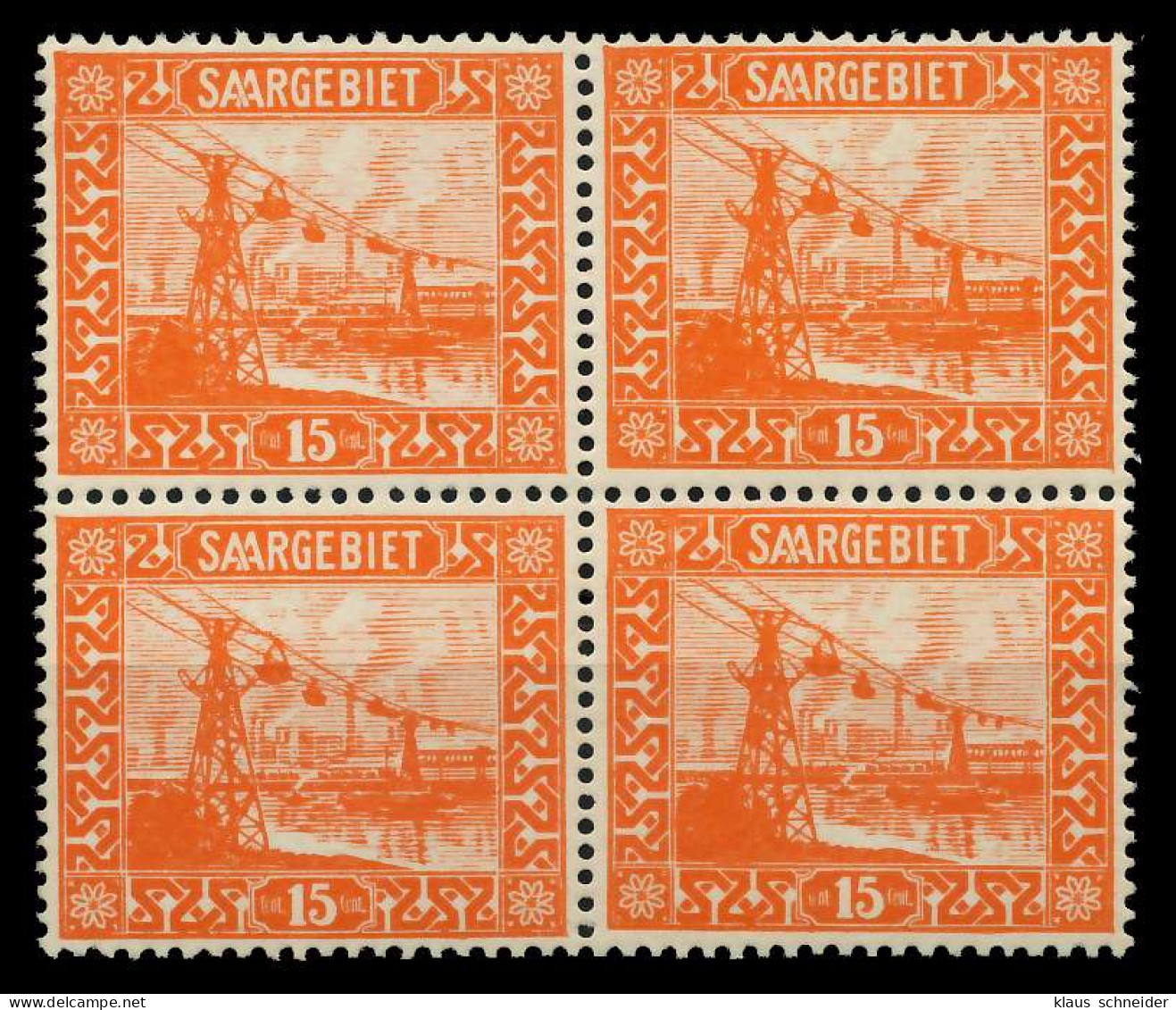 SAARGEBIET LANDS.BILD Nr 98 Postfrisch VIERERBLOCK X78B162 - Unused Stamps
