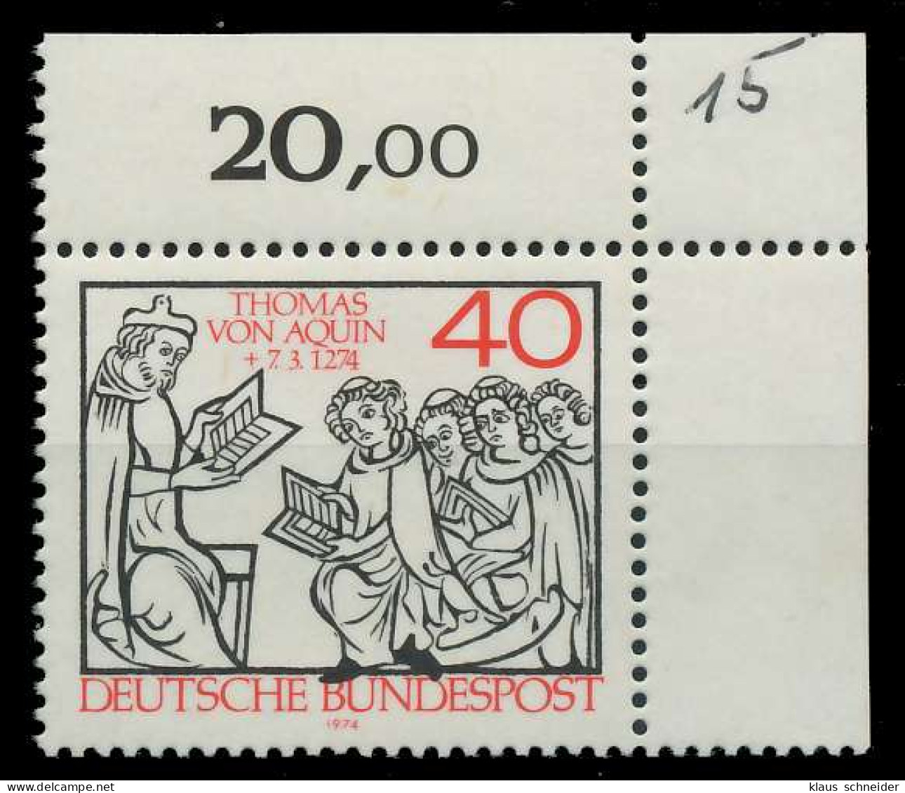 BRD BUND 1974 Nr 795 Postfrisch ECKE-ORE X7FFADA - Unused Stamps