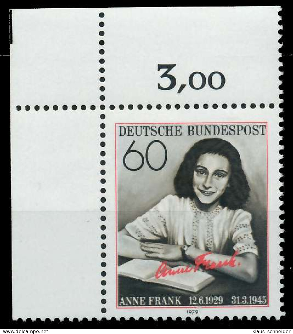 BRD BUND 1979 Nr 1013 Postfrisch ECKE-OLI X807842 - Nuovi