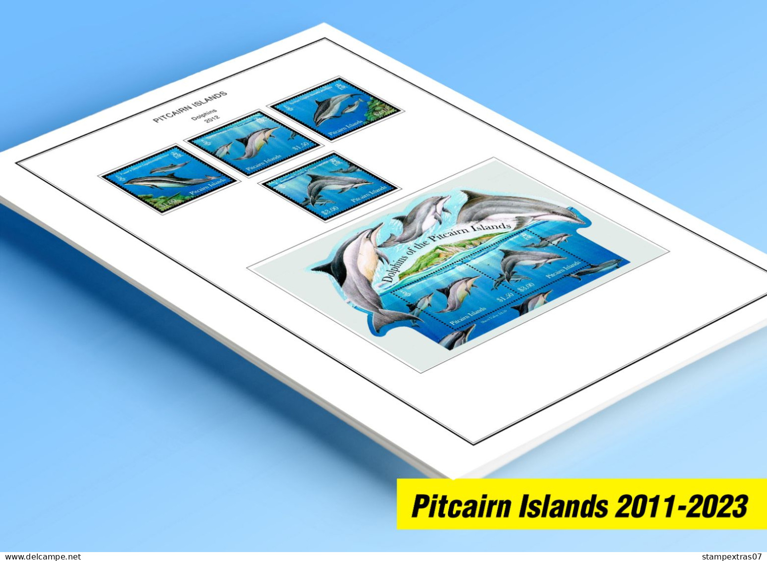 COLOR PRINTED PITCAIRN ISLANDS 2011-2023 STAMP ALBUM PAGES (41 Illustrated Pages) >> FEUILLES ALBUM+++ - Pre-printed Pages