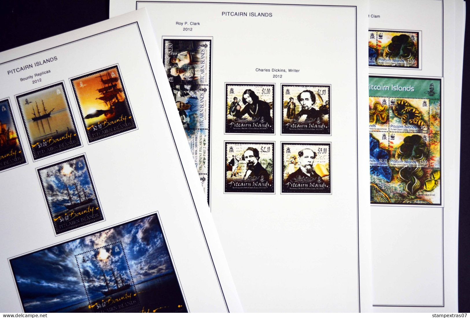 COLOR PRINTED PITCAIRN ISLANDS 2011-2023 STAMP ALBUM PAGES (41 illustrated pages) >> FEUILLES ALBUM+++