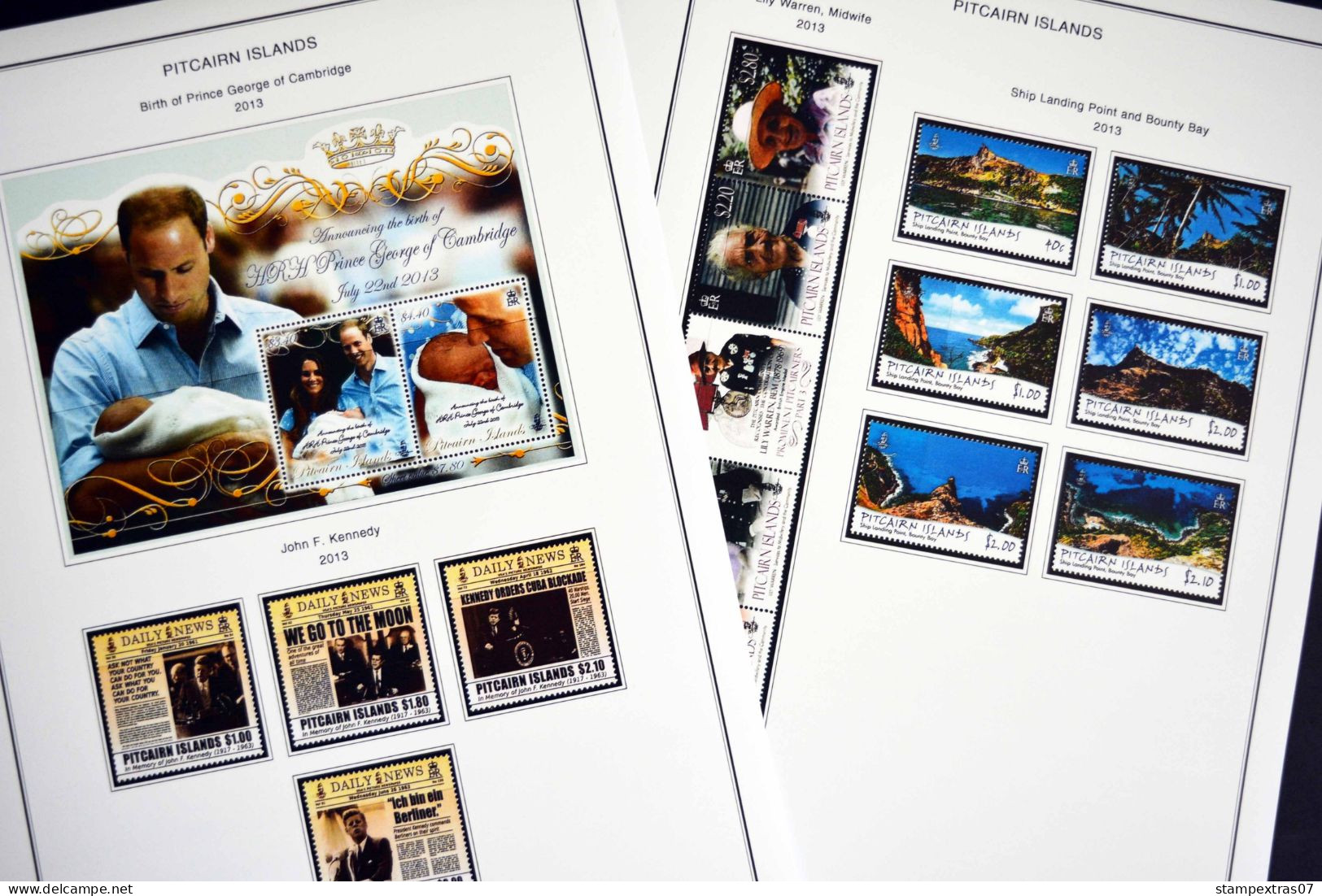 COLOR PRINTED PITCAIRN ISLANDS 2011-2023 STAMP ALBUM PAGES (41 illustrated pages) >> FEUILLES ALBUM+++