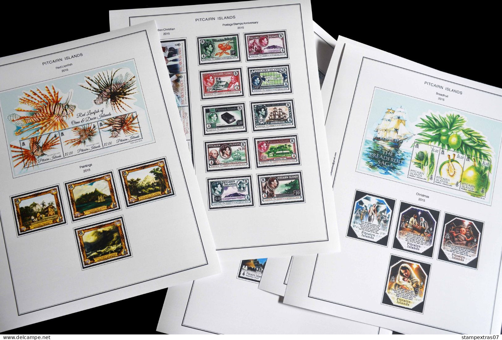 COLOR PRINTED PITCAIRN ISLANDS 2011-2023 STAMP ALBUM PAGES (41 illustrated pages) >> FEUILLES ALBUM+++