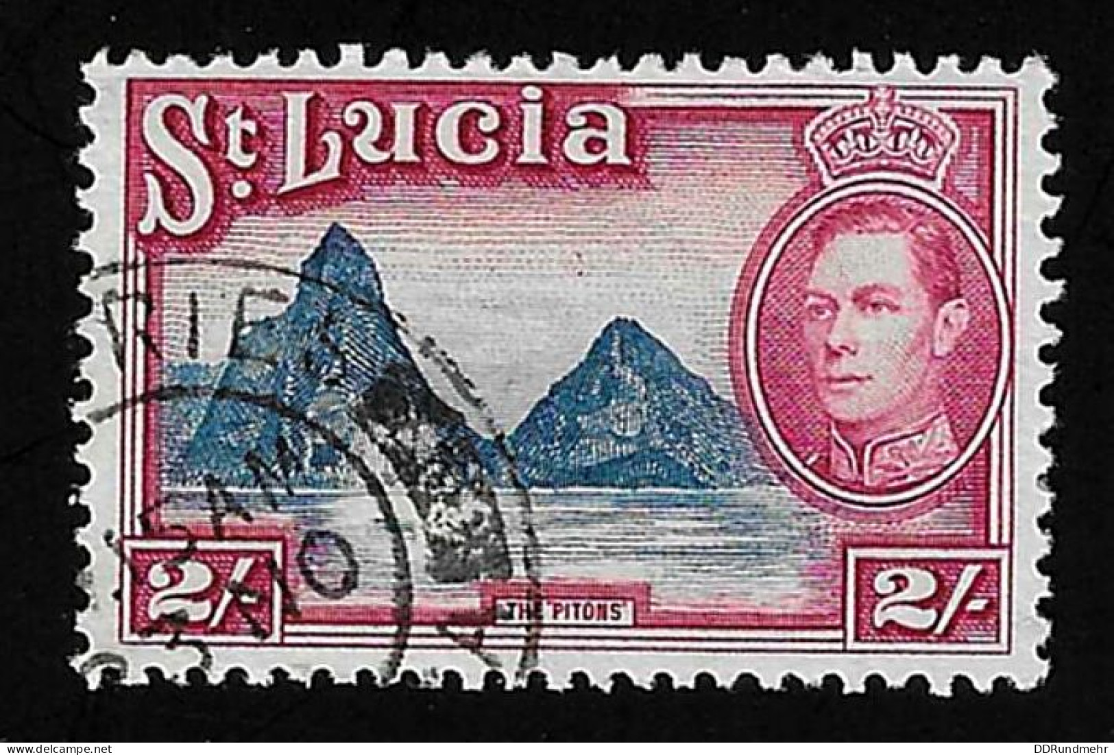 1938 The Pitons Michel LC 111C Stamp Number LC 122 Yvert Et Tellier LC 119 Stanley Gibbons LC 136 Used - St.Lucie (1979-...)