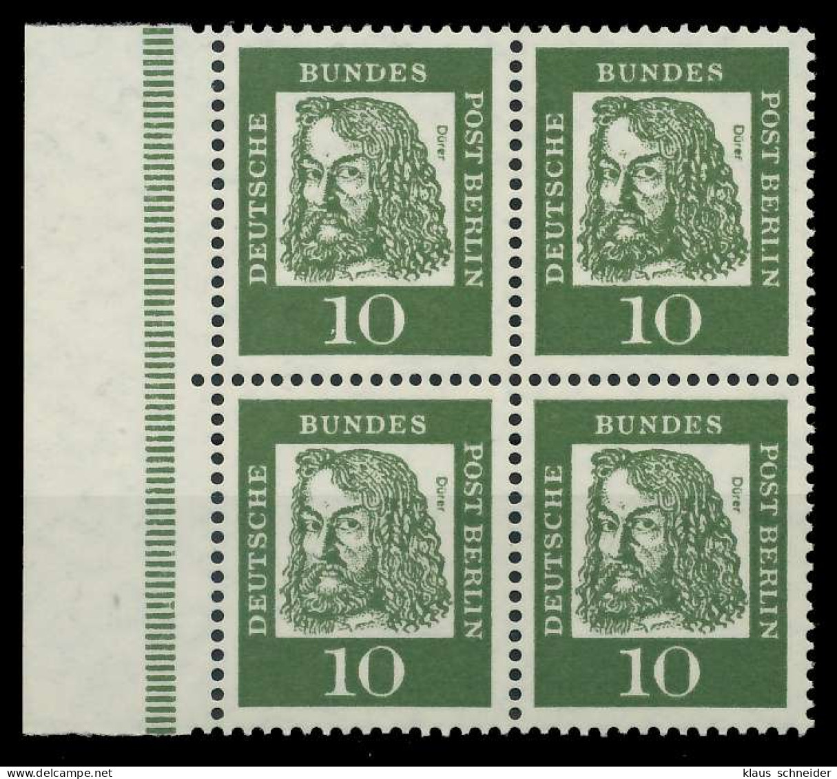 BERLIN DS BED. DEUTSCHE Nr 202P Postfrisch VIERERBLOCK X906CFA - Unused Stamps