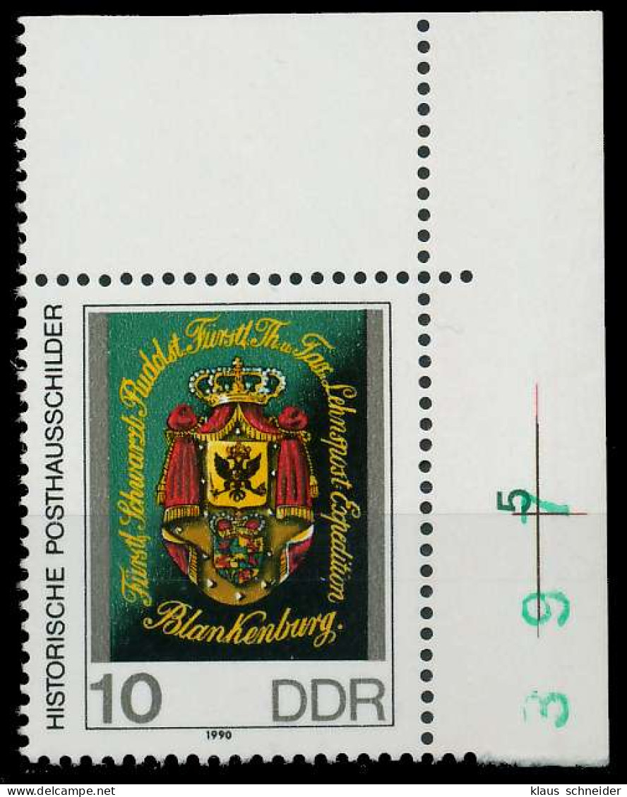 DDR 1990 Nr 3302 Postfrisch ECKE-ORE X0E42EE - Unused Stamps