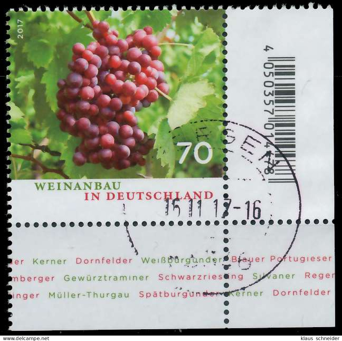 BRD BUND 2017 Nr 3334 Zentrisch Gestempelt ECKE-URE X321B52 - Used Stamps