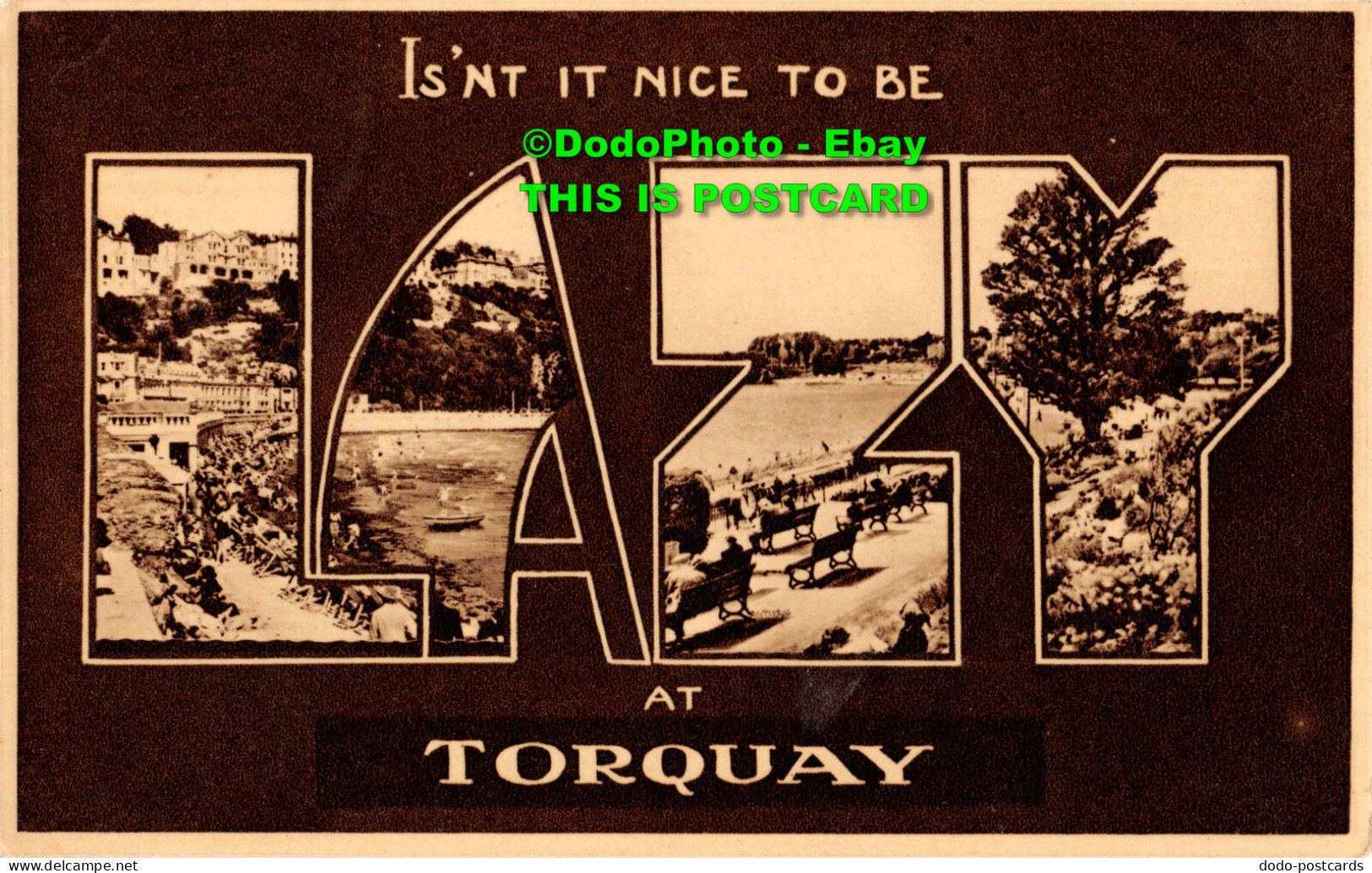 R449976 Isnt It Nice To Be Lazy At Torquay. Harvey Barton. 1955. Multi View - World