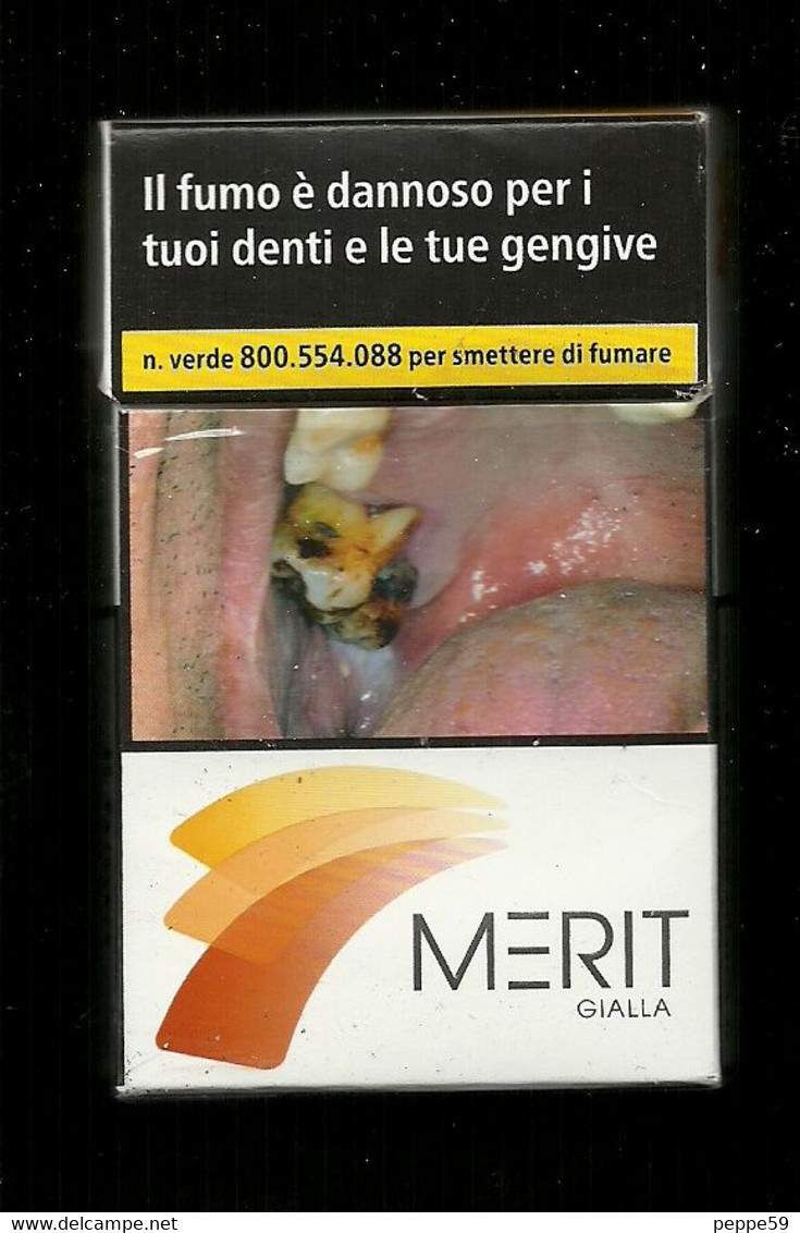 Tabacco Pacchetto Di Sigarette Italia - Merit 4 Gialla N.2 Da 20 Pezzi - Vuoto - Empty Cigarettes Boxes