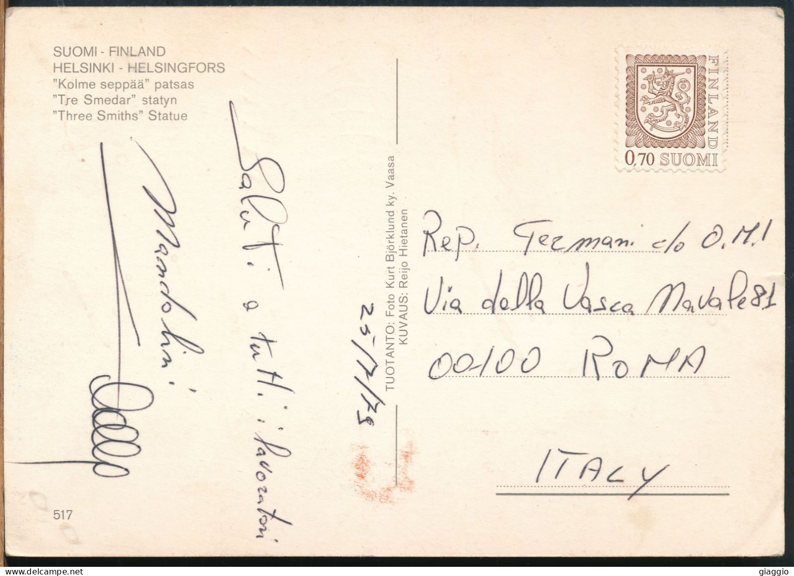 °°° 31014 - FINLAND - HELSINKI - HELSINGFORS - 1979 With Stamps °°° - Finland