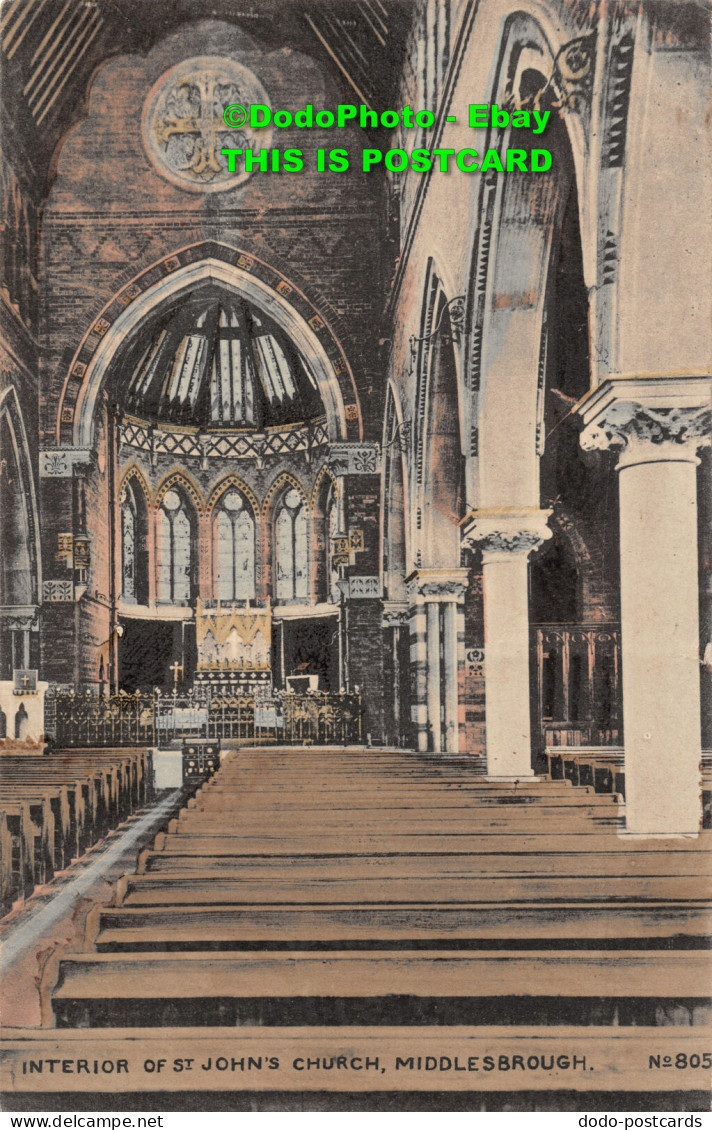 R450027 Interior Of St. Johns Church. Middlesbrough. No. 805. The Phonix Series. - Wereld