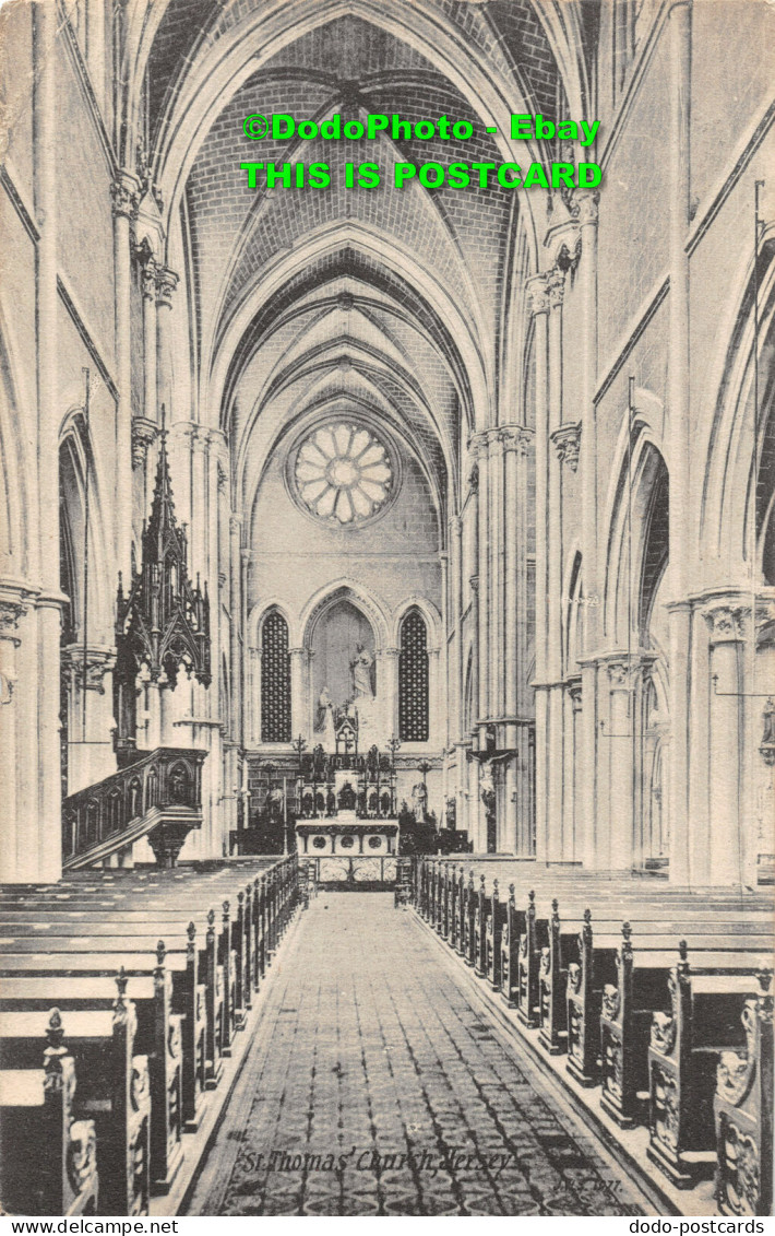 R450028 St. Thomas Church. Jersey. J. W. S. 1077. J. Welch - Wereld