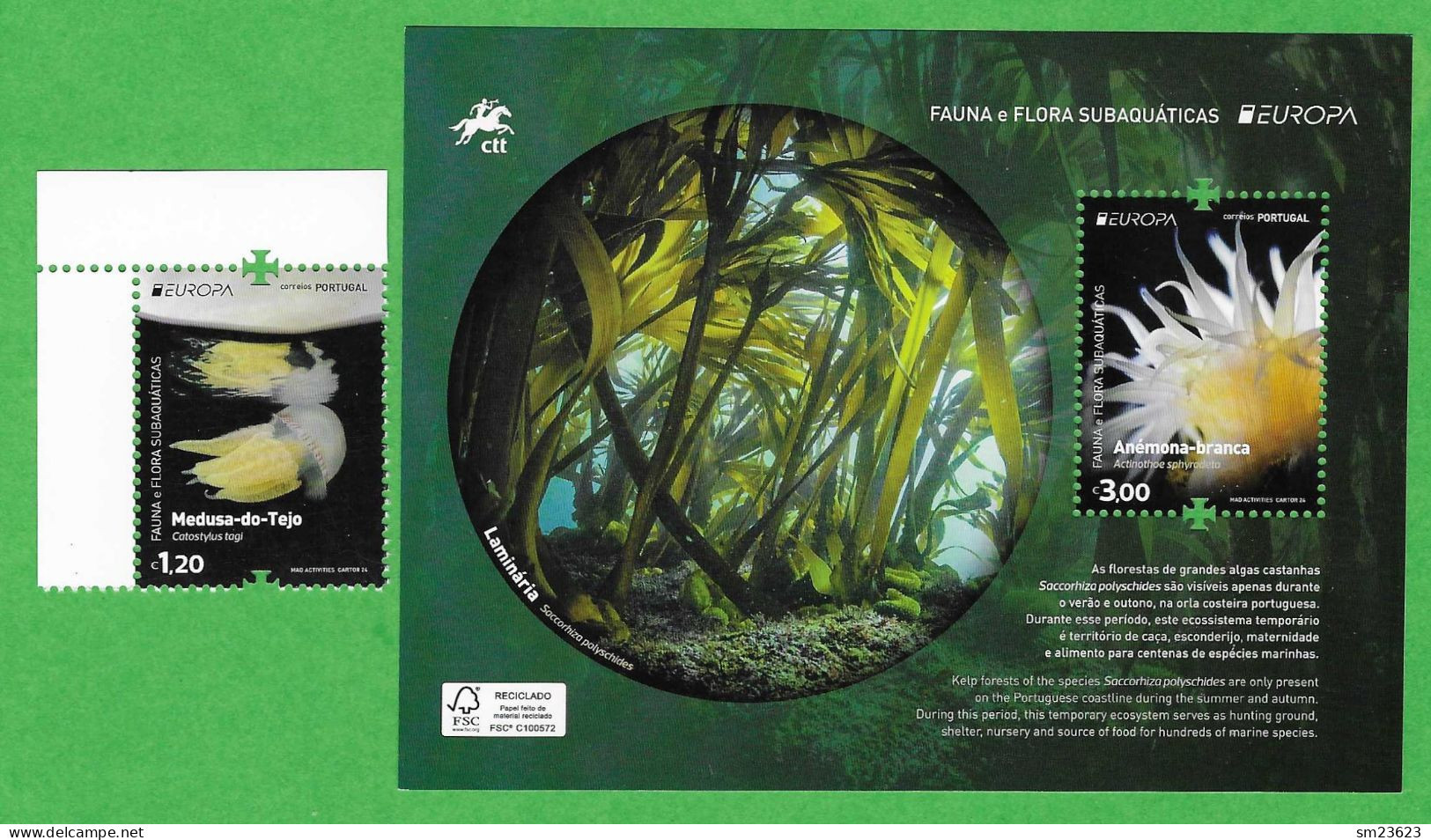 Portugal 2024 , EUROPA CEPT Unterwasser Fauna + Flora / Fauna E Flora Subaquátucas - Postfrisch / MNH / (**) - 2024