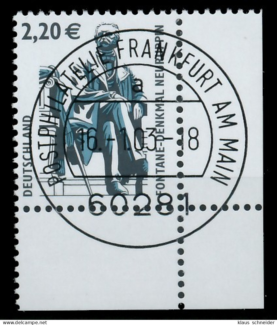 BRD BUND DS SEHENSWÜRDIGKEITEN Nr 2307 Zentrisch Gestempelt X3C8DAA - Used Stamps
